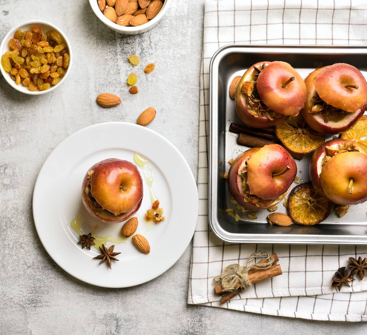 Apple Pieces Raisins and Nuts