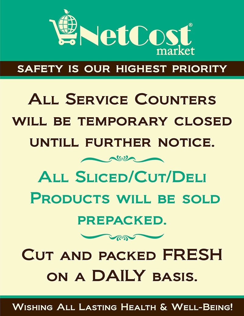 Closed service counters notice