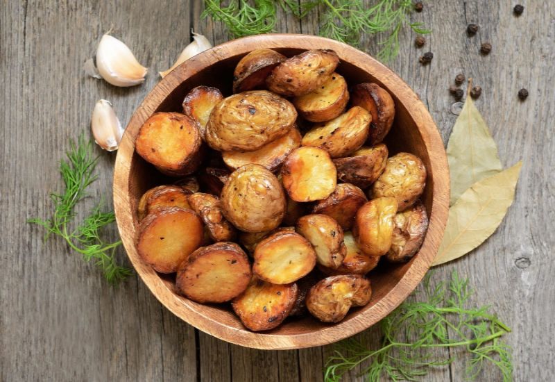 Roasted potato in bowl